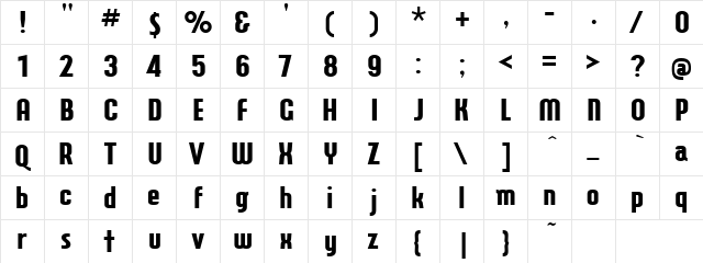 Hf Broadstreet Sw Regular  glyph index
