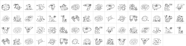 Space Attack Regular  glyph index