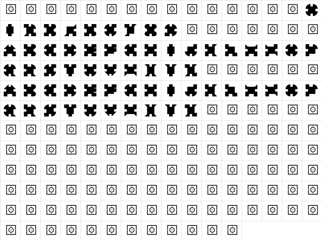 AlphaGeometrique Black  glyph index