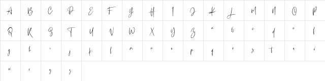 Hardtrack Free Regular  glyph index