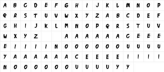 Mad Galaxy Demo Regular  glyph index