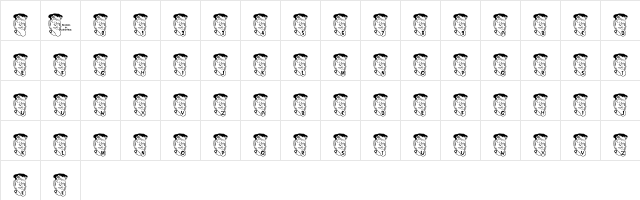 LCR FrankenFright Regular  glyph index