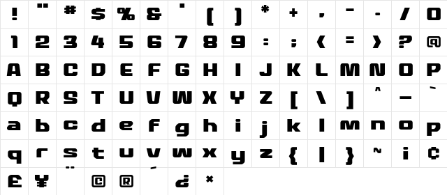 MechEffects Two LC BB Regular  glyph index