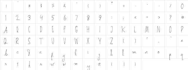 Asmarandana Regular  glyph index