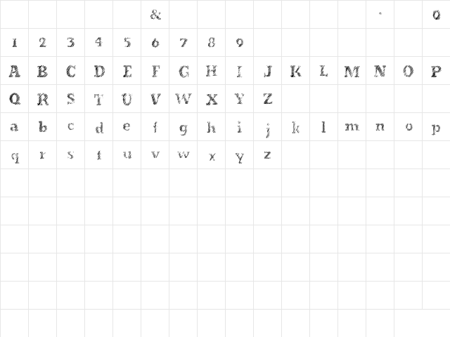 Evanescente Regular  glyph index