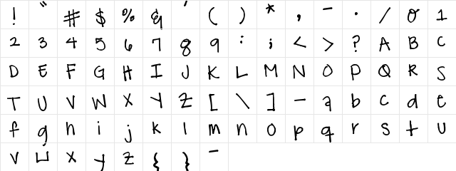 Pea Alyssa Regular  glyph index