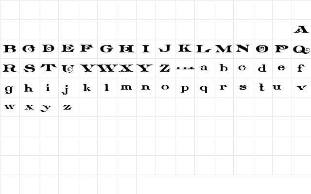 Plowright Demo Regular  glyph index