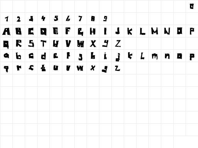 DelaBlocks DSG Regular  glyph index