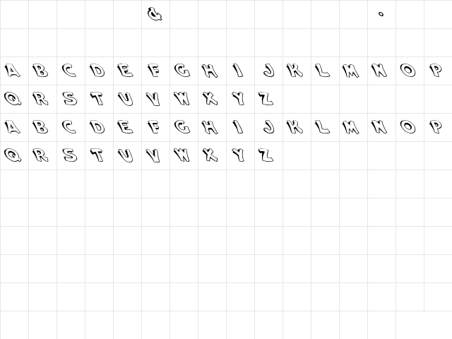 Elwood Lefty Regular  glyph index