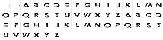 Outerspace Militia Regular  glyph index