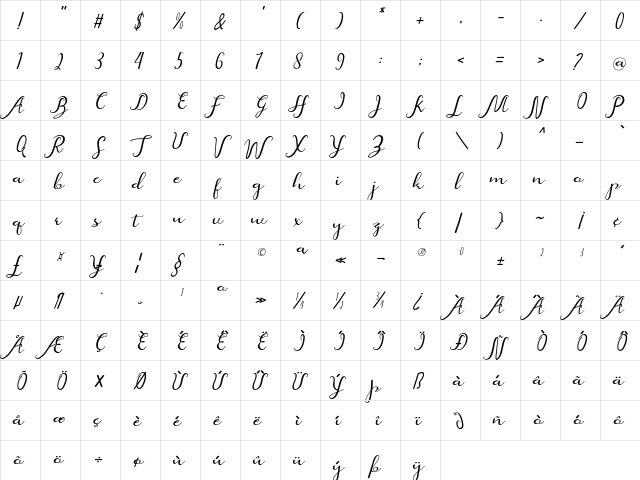beatiful arwah studio  glyph index
