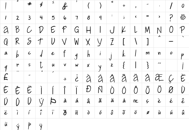 2Peas International Regular  glyph index