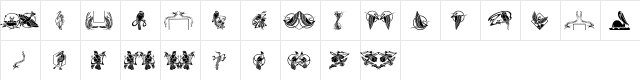 Bird Stencil Design Regular  glyph index