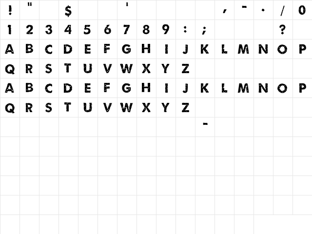 Umbrage Regular  glyph index