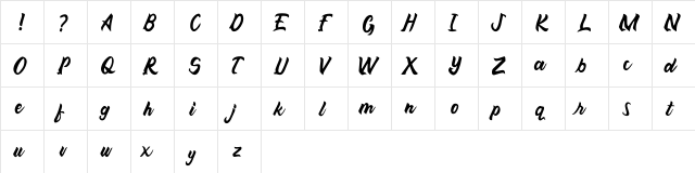 Angelive Regular  glyph index