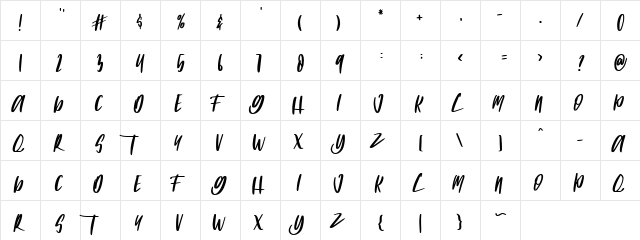 SINTEN Regular  glyph index