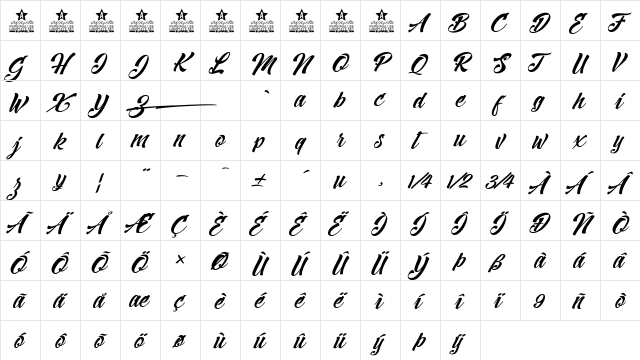 Mind Rescue Personal Use Regular  glyph index