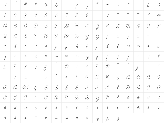 Learning Curve Pro Regular  glyph index