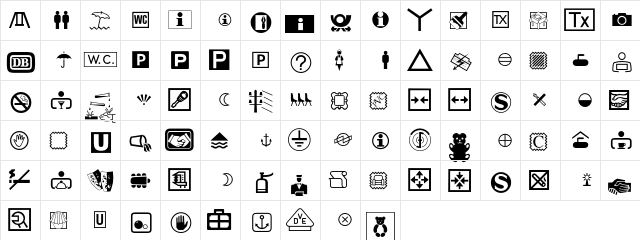 Communications P04  glyph index