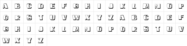 Banquet Hollow Regular  glyph index