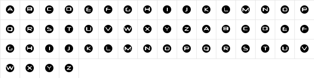 Diskoboll Regular  glyph index