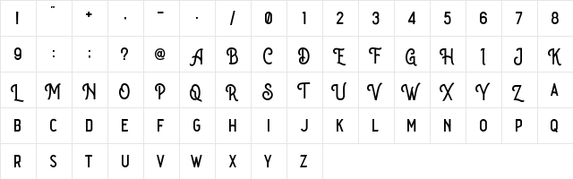 The Goldies DEMO Regular  glyph index