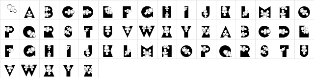 LMS Binky Baby Regular  glyph index