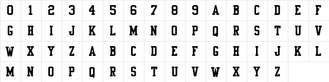 NFL Vikings Regular  glyph index