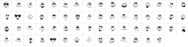 Face Off! Regular  glyph index