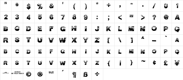 Bubble Man Regular  glyph index