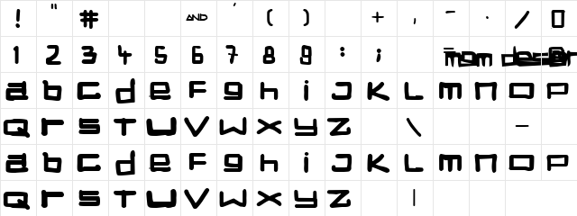 Shatus Huna Regular  glyph index
