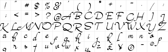 Magenta Rose Regular  glyph index