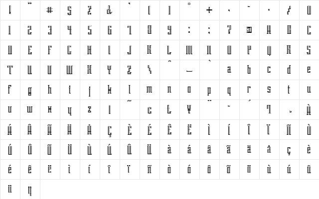 PolyCi Regular  glyph index
