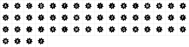 Pukisaka Regular  glyph index