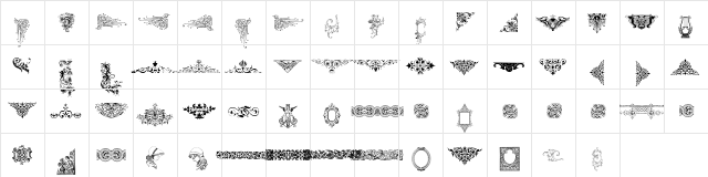 Victorian Free Ornaments Two Regular  glyph index