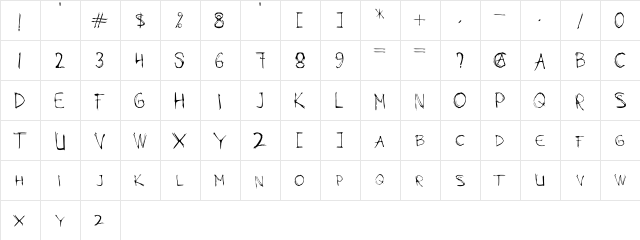 MODAZ Regular  glyph index