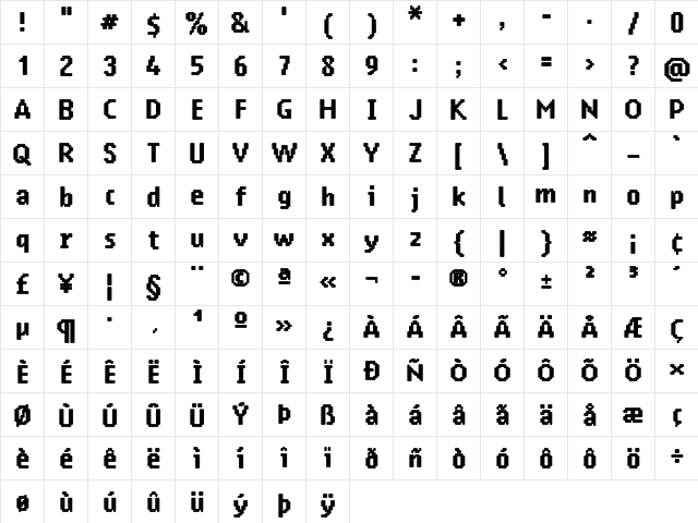 14 LED Black Black  glyph index