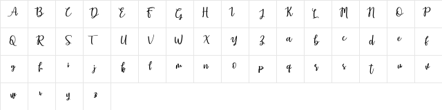 Earcy Day Regular  glyph index