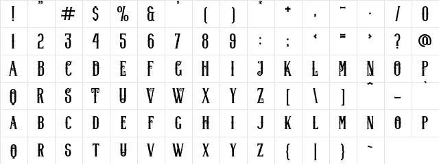 Lifer Regular  glyph index