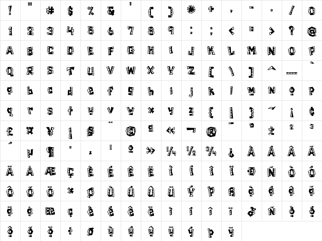 Chilada Medium  glyph index