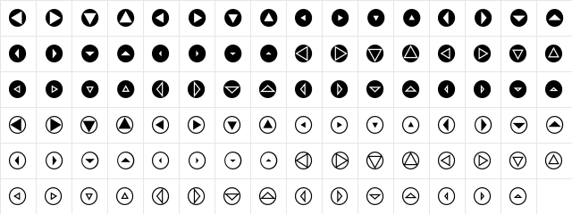 MiniPics DirectionalRT  glyph index