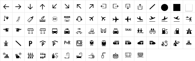 TransitPict-Four Medium  glyph index