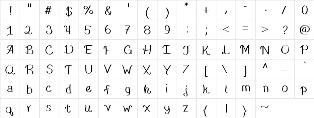 Asiago Medium  glyph index