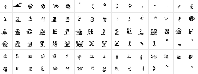 Snow Traces Regular  glyph index