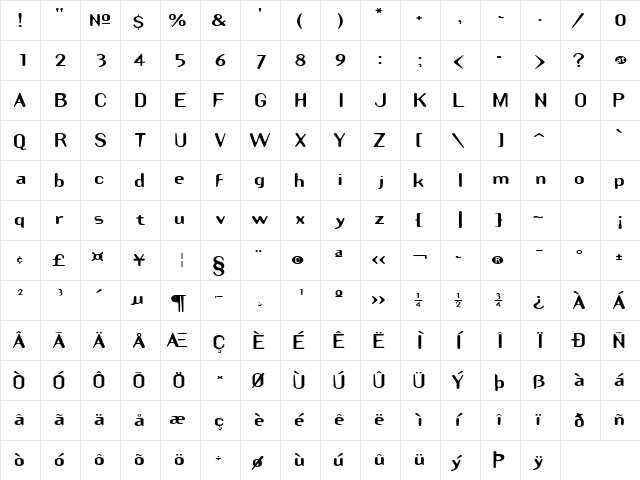 DraftPlateExtended Black  glyph index