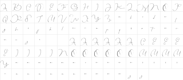 Colorful Glazed Demo Regular  glyph index