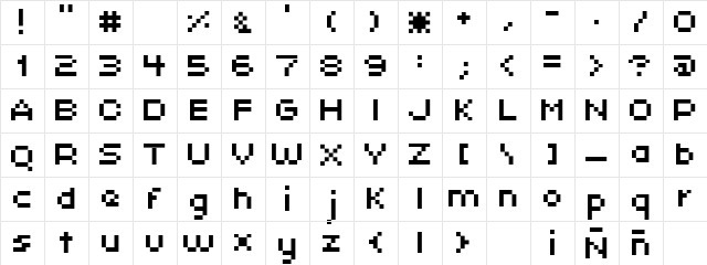 xpaider pixel explosion 01 Regular  glyph index