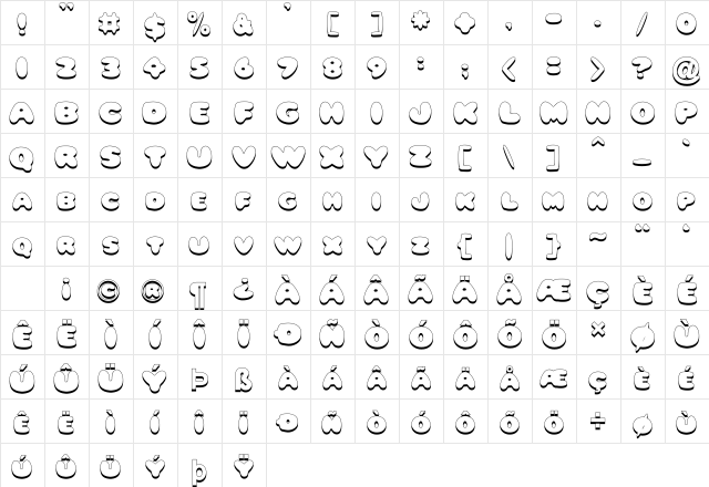 FZ JAZZY 59 3D2 Normal  glyph index