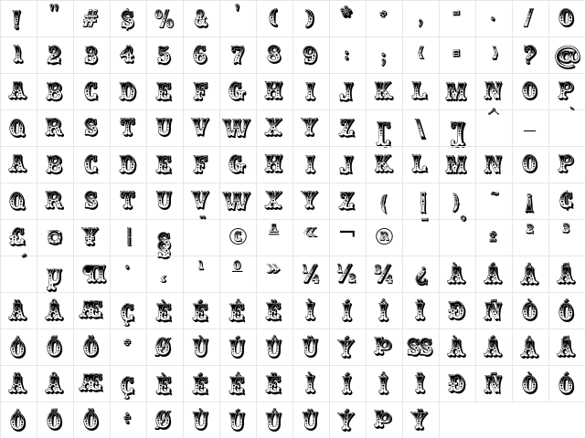 Dolphin Regular  glyph index