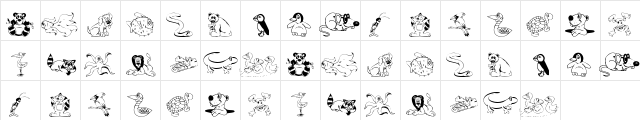 KR Lil Buddies Regular  glyph index
